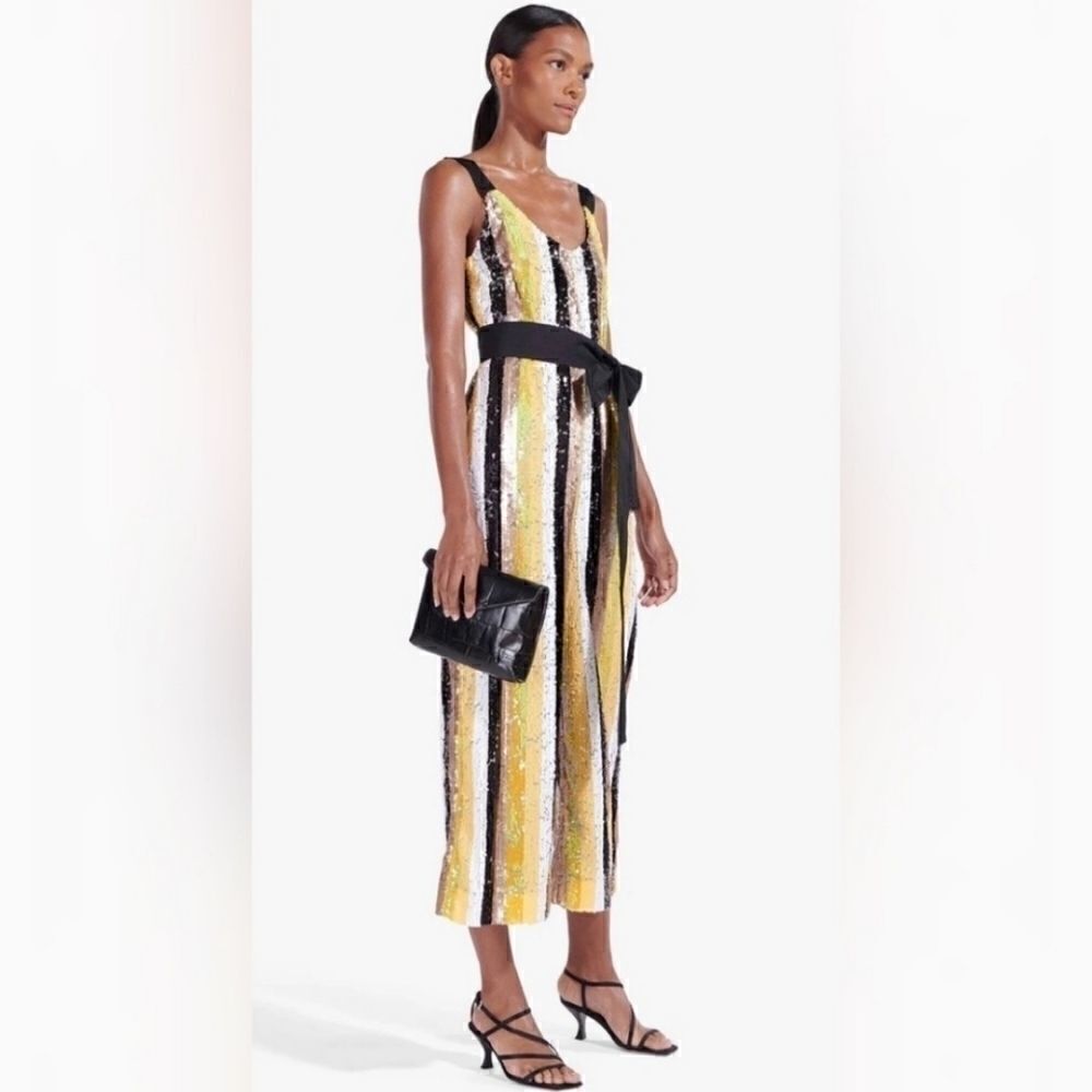 Nwt STAUD puli jumpsuit sequin striped multicolor
